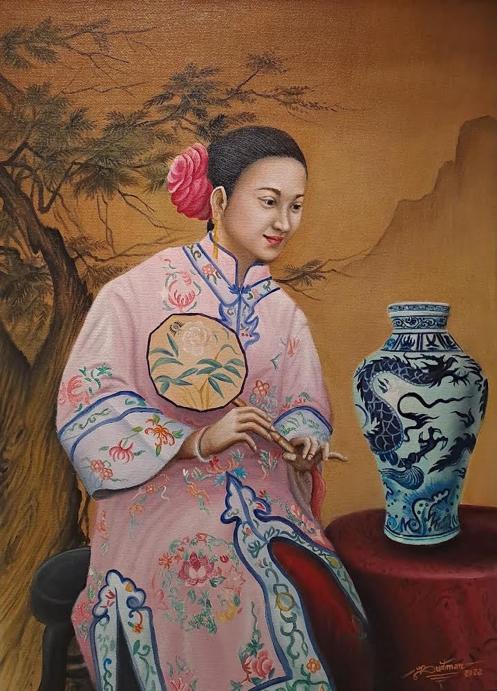 Lady And The Dragon Vase