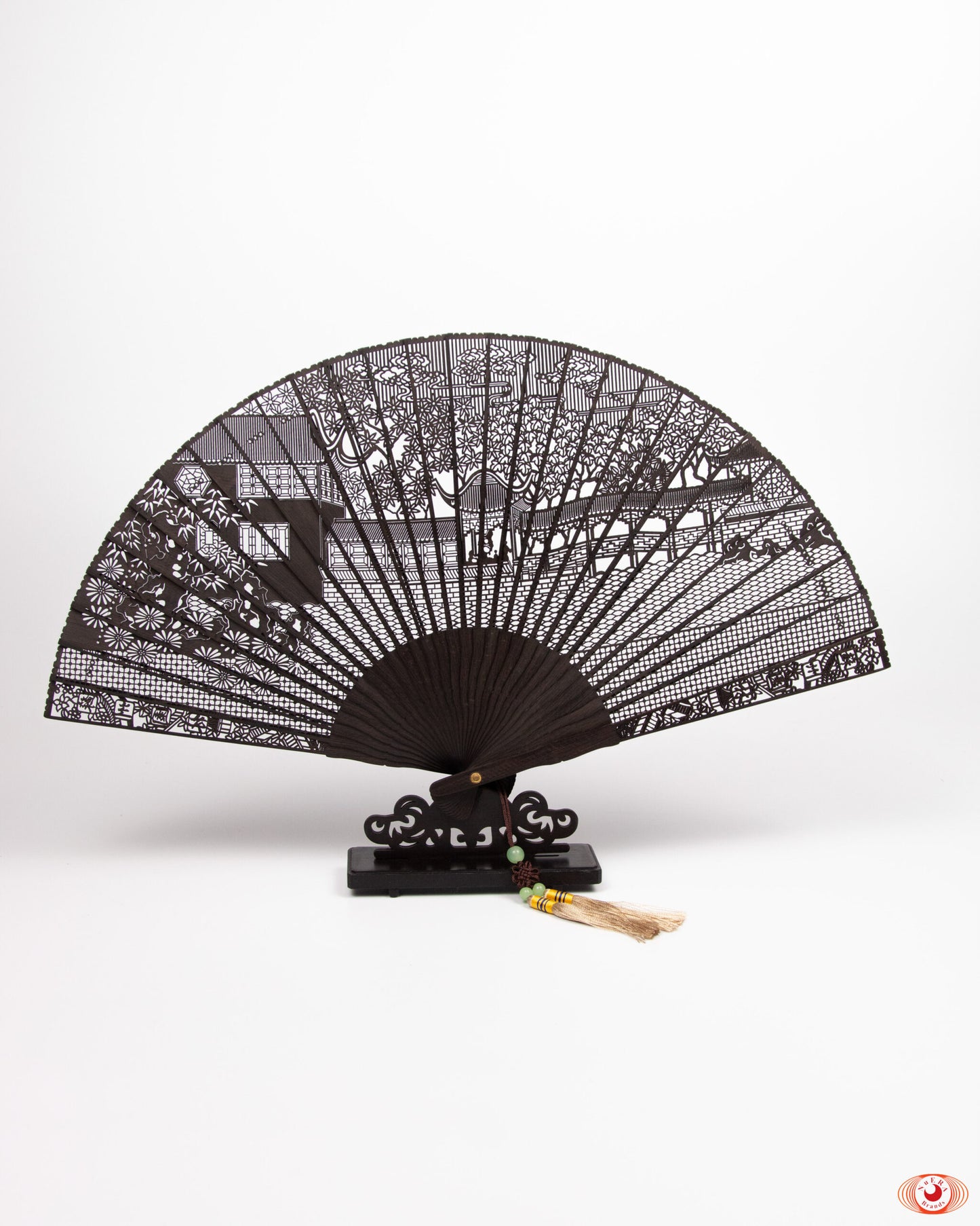 Ebony Fan - Ancient Courtyard